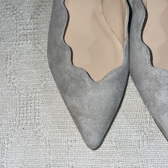 Avellini Women’s Dressy Flats Sz 39 U.S. 8 B Light Gray Suede Leather Going Out - Picture 8 of 12
